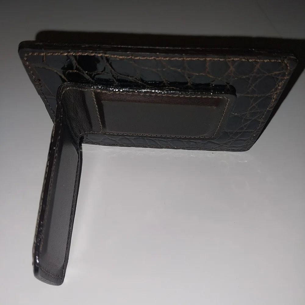 Bosca Vintage Croco Deluxe Front Pocket Wallet